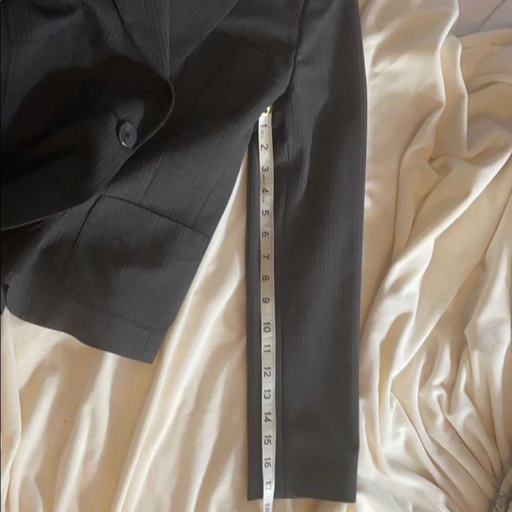 Charcoal pinstripe blazer  pants suit wool blend - Picture 9 of 12